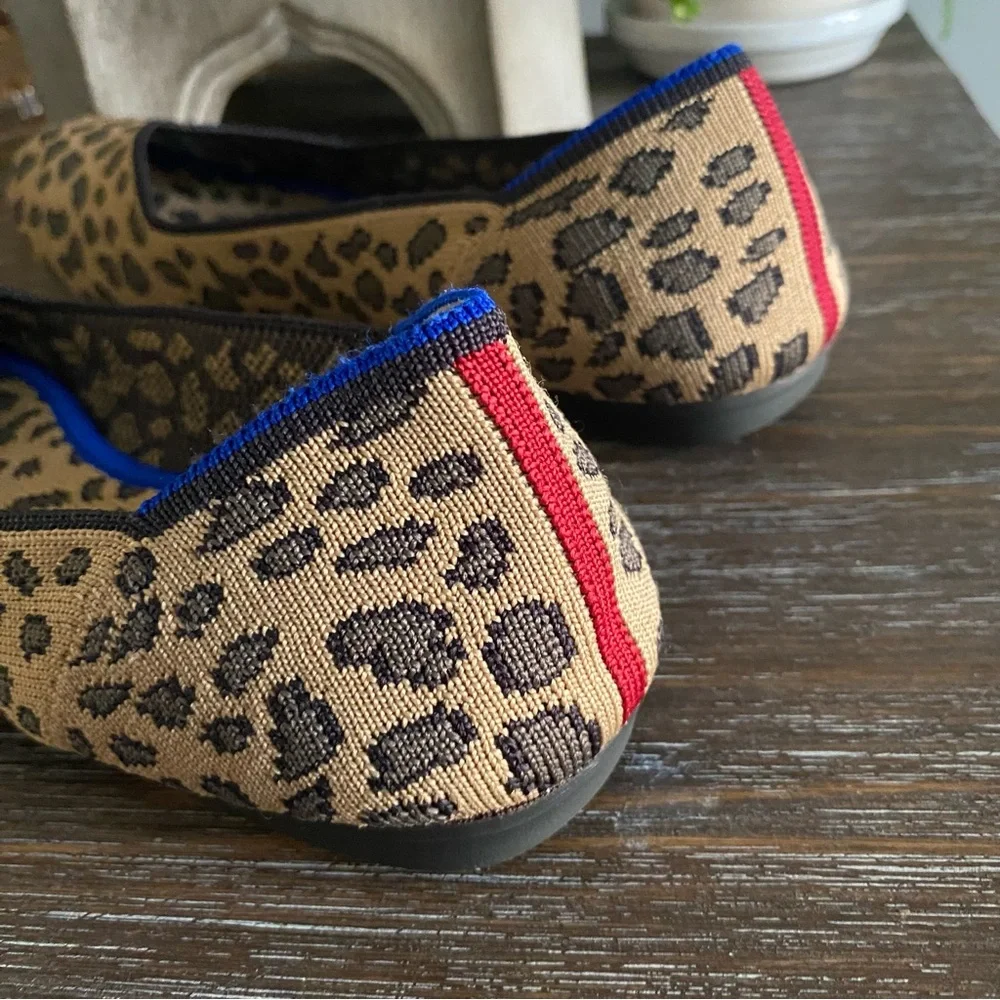 Rothy’s‎ The Flat Round Toe Ballet Flats Leopard Cheetah Print Shoes Womens 7